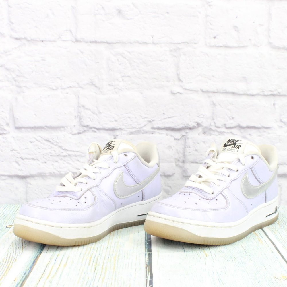 Nike Air Force 1 Purple Leather Lace Up Athletic Sneakers Shoes Size 6 - Picture 2 of 9